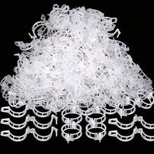 100pcs Tomato Clips, Plastic Trellis Clips, Plant Support Clips, Grape Vine Clips, Tomato Vines, Vegetable Plant Clips, Garden Clips, Seedling Fixing Clips, Make Plants Grow Upright And Healthier - White - View 1