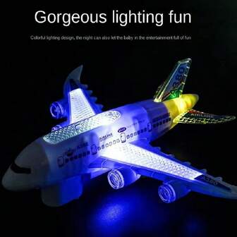 A380 Airplane Toy With Lights, Sounds And Electric Walking Function, Suitable As Birthday Gift For Boys And Girls (Batteries Not Included), Realistic Model Design. Children's Toy, Helicopter Toy, Boys' Toy, Large Airplane Toy, Model Airplane, Boys' Children's Toy, Back To School Season