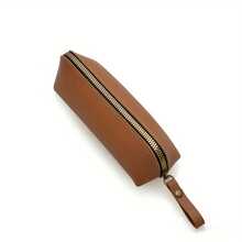 1 件韩国时尚复古皮革 PU 铅笔盒零钱包文具收纳袋笔袋、学校用品、返校 - 彩色 - 查看 4