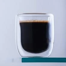 Conjunto com 2 Copos para Café com Parede Dupla de Vidro Borossilicaro Resistente ao Calor 100ml - Wolff