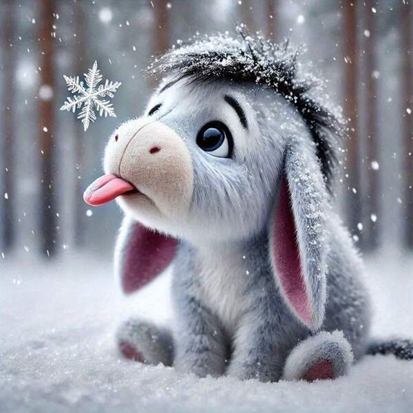 1pc 5D Diamond Painting Kit, Cartoon Donkey Pattern, 11.8"X11.8" Or 15.7"X15.7", Suitable For Adult Beginner DIY Mosaic Diamond Art, Full Drill Handmade Diamond Painting For Wall Decor In Living Room, Bedroom, Office, Great Gift For Family And Friends