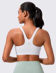 CRZ YOGA Butterlift Sujetador Deportivo para Mujer con Cuello Cuadrado y Doble Forro con Espalda Cruzada - blanco - Ver 3