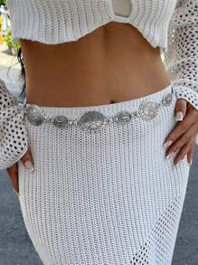 Metall-Ketten & geschnitzter Taillengürtel für Frauen, vielseitiger Dekor für Röcke, Pullover, Kleider, Boho, sexy Street-Style, geeignet für Frühling, Sommer, Herbst, Winter