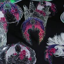 Conjunto de 6 pegatinas de alas de ángel Serafín de PET, para portátil, fundas de teléfono, equipaje, scrapbooking, diarios, motocicletas, tema vintage, juguetes, niños, pegatinas de ángel y demonio - Multicolor - Ver 6