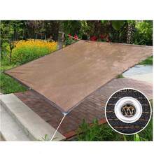 带索环的遮阳布户外遮阳帘，优质遮阳布栅栏 - 抗撕裂，易于安装，抗紫外线咖啡棕色 Hdpe 遮阳帘，帆形凉亭遮阳布隐私屏幕户外遮阳网，适用于户外露台花园凉亭天篷宠物屋植物 - 提供出色的防晒、遮阳和隐私，带有胶带边缘和索环。 - 彩色 - 查看 4