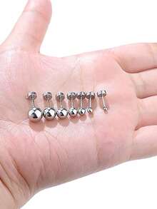 2件-10件穿孔套装-一次性无菌耳洞枪家用穿耳工具+5个银色球2mm-7mm球形平背耳钉 - 彩色 - 查看 6