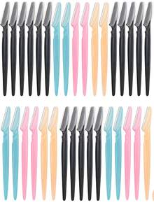 60/30/10/5/1pc 2025 专业 Dermaplaning 工具套装 - 男女通用面部剃须刀和眉毛修剪器，理发沙龙级脱毛剃须刀带保护罩，护肤旅行必备品