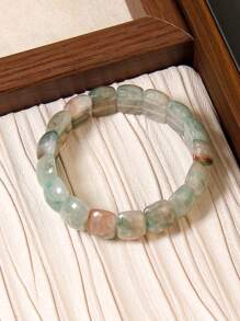Betykuku 1 pieza Pulsera elástica con cuentas irregulares y coloridas de estilo bohemio, regalo para mujeres y niñas, adecuado para la playa, vacaciones, uso casual y fiestas