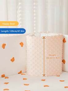 1件装 INS 无缝婴儿床护栏，新生儿安全围栏柔软毛绒垫防撞防摔婴儿床安全护栏 - 彩色 - 查看 15