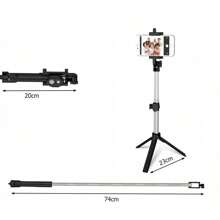Support de perche à selfie, trépied, télécommande, support de trépied pour téléphone portable et perche à selfie, support de téléphone portable avec télécommande amovible, trépied pour smartphone, trépied pour téléphone, trépied pour téléphone portable, smartphones Android, appareil photo.