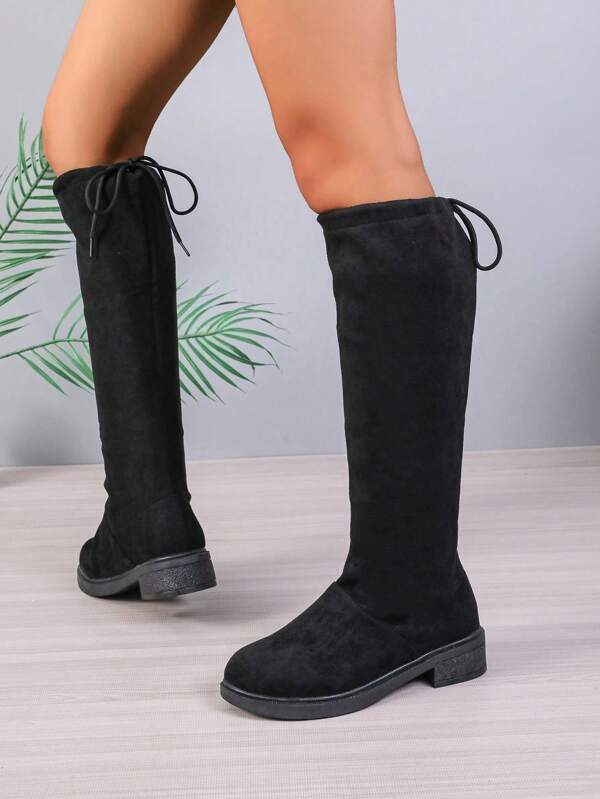 Botas Esticáveis e Sensuais para Mulheres, Botas de Tornozelo Acolchoadas de Algodão, Botas Altas até o Joelho Planas, Botas Altas com Solas Grossas e Finas acima do Joelho para Garotas, Outono/Inverno