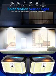 1/2PCS - Motion Sensing Lighting Fixtures, Outdoor Solar Light With, IP 65, Motion Sensor, 270° Wide Angle, Bright LEDWall Light, 3 Modes, Outdoor Solar Light, Outdoor Wall Light, Garden Pool, Patio Front Door, Steps Fence, Garage