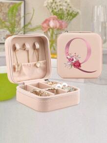 1 Pc A-Z Letter Jewelry Box Ring Storage Box Necklace Storage Box Gifts For Girls Bridesmaid Gifts Mom Gift Ideal Gift White Jewelry Box Pink Jewelry Box