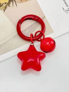 1pc Cute Jelly Color Pentagram Small Bell Charm, Lovely Girl Keychain Pendant - Multicolor - View 5