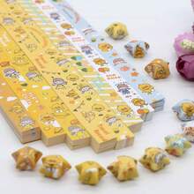 540 szt. wydrukowanych pasków papieru origami w kształcie gwiazdek - ręcznie robiona kartka domowa, dekoracja prezentów, materiały dekoracyjne do aranżacji imprez, edukacyjny papier origami Lucky Star i pięcioramienna gwiazda