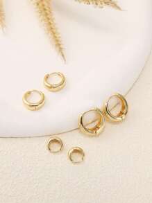 Ensemble de 3 paires de petites boucles d'oreilles créoles en or pour femmes, créoles Huggie plaquées 14K pour plusieurs piercings, boucles d'oreilles créoles délicates avec zircone cubique CZ, boucles d'oreilles créoles légères et épaisses