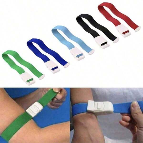 Cinta ABS confortável para uso externo, faixa elástica com fecho de fivela, uma pessoa pode usá-la facilmente sozinha como um torniquete, com uma faixa de compressão de emergência portátil, prática para uso doméstico e viagens, adequada para esportes ao ar livre