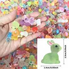 20/40/100PCS Luminous Mini Resin Animals Mixed Styles Miniature Glow In The Dark Animal Mushroom Figurine For Plants Party Garden Micro Landscape Aquarium Dollhouse Decoration DIY Craft