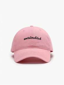 1 Male And Female Identical Printed Letter "OUEYTIMULATED" Baseball Cap, Baseball Cap, Curved Brim Cap, Truck Driver Cap, Fashionable And Versatile Baseball Cap Suitable For Daily Outdoor Leisure Wear