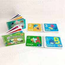 Lachilly Mi primer libro desplegable en español - Tarjetas de aprendizaje del alfabeto y números en español, adecuado para principiantes, niños pequeños y niños, desarrollo del idioma español, tarjetas educativas del alfabeto español ABC - Multicolor - Ver 11