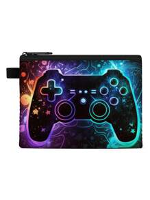 Kids Game Patterns Wallet - Mini Coin Purse With Soccer Pattern For Boys And Girls - Cute & Durable Kids Wallet With Zipper - Perfect For School, Travel, And Everyday Use (5.5" X 4.3")