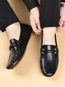 Men's Leather Shoes, Loafers, Formal Dress Shoes, Comfortable Casual Business Shoes, Driving Shoes, Plus Size 39-48, Moccasins - Black - View 7