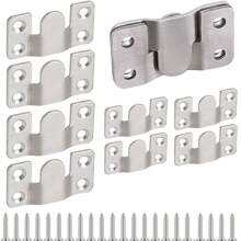 10 sets de supports de fixation d'images emboîtables, pinces en acier inoxydable pliées en Z avec 40 vis - Supports muraux ultra-résistants pour grands cadres, connecteurs de meubles, supports de canapé et de tête de lit, solution de fixation d'images | Design emboîtable | Pinces en métal durables, quincaillerie de fixation d'images