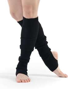 Leg Warmers & Socks For Women's Dance & Yoga - Open Toe & Heel - Eighty's 80s Ribbed Party & Sports Socks
