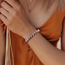 Natural Stone Crystal Beaded Bracelet Adjustable Handmade Jewelry - Exit - View 6