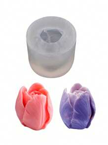 1pc Clear Liquid Silicone Material Mold - Tiger Head, Jasmine, Tulip, Honeysuckle, Peony Flower Candle And Soap Making, DIY Handcraft, Car Fragrance Decor