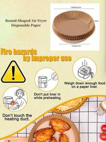30/50/100PCS Air Fryer Accessories Round,Air Fryer Disposable Parchment Paper Liner Oil-Proof Paper Tray, Non-Stick Baking Mat,Water-Proof, Parchment For Baking Roasting Microwave,Air Fryer Accessories Baking Paper For Air Fryer