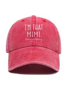 1pc "I'm Mimi" Washed Baseball Cap, Outdoor Casual Sun Hat, Unisex