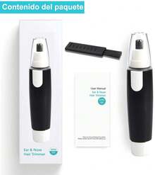 Cortapelos Nariz y Oreja, Maquina para Nariz, Nose Trimmer Recortadora de Vello Nasal, Depiladora Electrica Facial con Alta Velocidad y Hojas de Acero Inoxidable de Diseño Lavable Cabeza Desmontable - Negro - Ver 3