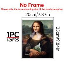 Art Decor Modern Mona Lisa Canvas Print, Fashion Theme Retro Portrait Wall Art, Frameless Ink Artwork, Indoor Hanging Decor Poster For Living Room, Bedroom, Home Office - Basquiat-Inspired Watercolor Design Gifts Birthday Graduation