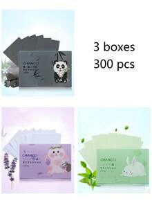 4 包 400 张，或 3 包 300 张便携式吸油纸，面部清洁湿巾，用于控油和缩小毛孔，适合男士和女士、学生、吸油纸、美容、护肤品、水疗、自我护理、护肤工具、面部护理、美容师用品、皮肤、洗面奶、面部 - 彩色 - 查看 10