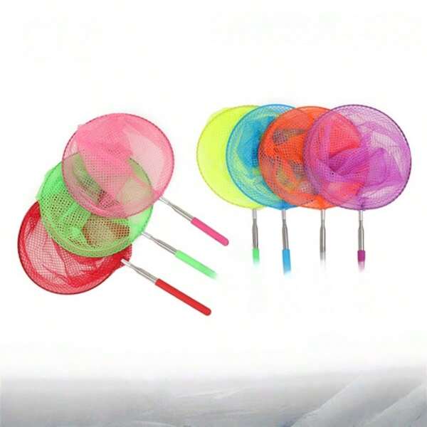 1 pièce Épuisette de pêche télescopique en acier inoxydable, épuisette de nettoyage, épuisette anti-insectes, sac d'épuisette pour libellules et papillons, convient pour la pêche et l'utilisation en extérieur
