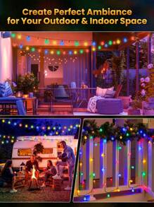 1 Set Solar Powered 100 LED Lights, 600mAh Ni-Battery, Metal & Plastic, Versatile Holiday Lighting For Wedding, Birthday, Anniversary, Graduation, Mother's Day, Camping, Thanksgiving, Valentine's Day