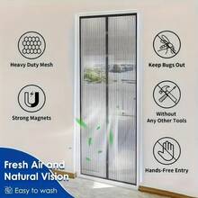 磁性纱门，柔软网状，易于清洁，透气有效防蚊，适合室内/室外使用，蚊帐 - 彩色 - 查看 8