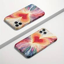 Funda para teléfono (1 unidad) BurningHeart, acabado mate premium, compatible con phone 16 Pro/15/14/13/12/11 - Rosa - Ver 4