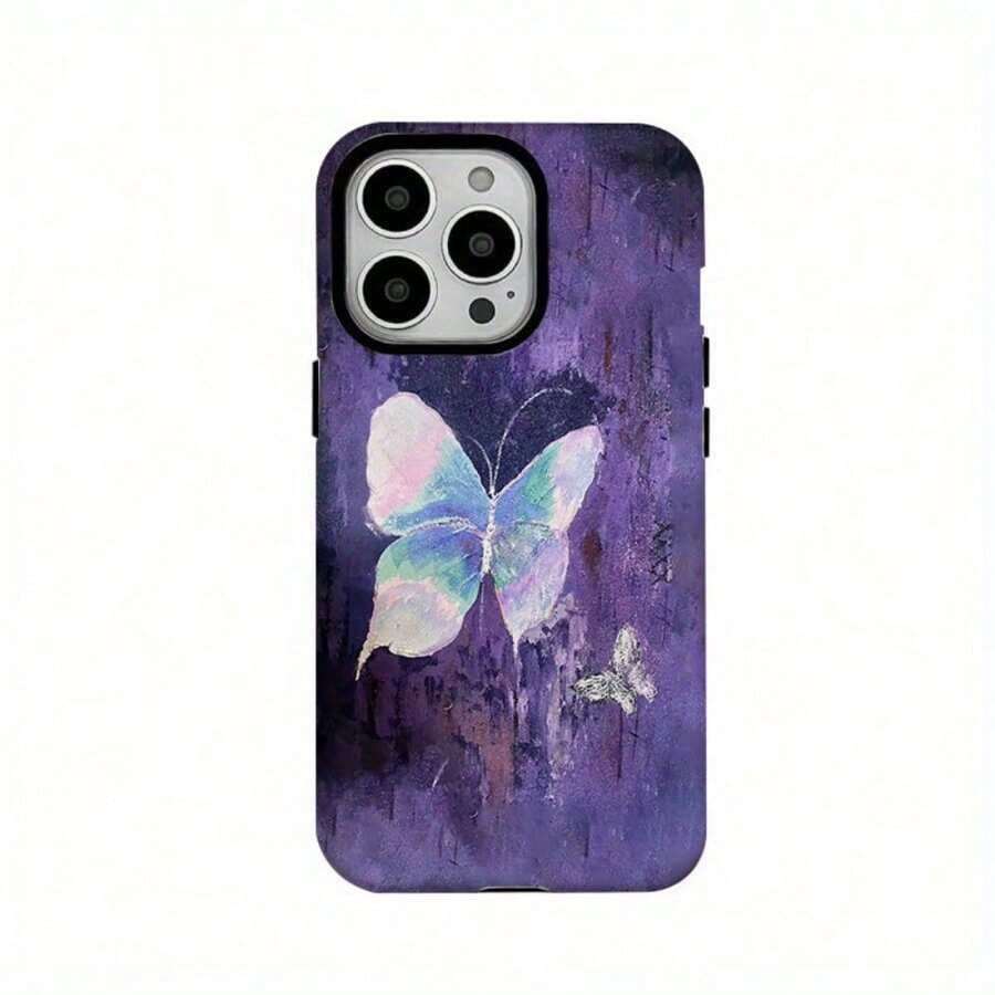 Funda para teléfono 1 película protectora 2 en 1: duradera, absorbente de golpes, elegante, Compatible con 16, 15, 14, 13, 12, 11, Plus, Pro, - Cueva grande dos en uno - Ver 1