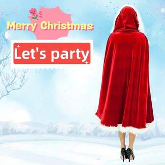 1 Piece Of Christmas Costumes: Adult Christmas Cape, Cape, Little Red Riding Hood Christmas Cape, Party Stage Performance Costume