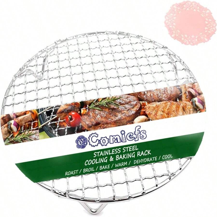 Canning Rack Dia 8.25" 304 Stainless Steel Barbecue Baking And Cooling With Legs Heavy Duty Cross Wire Steaming Rack Cookware Fit For Air Fryer Instant Pot Pressure Cooker Canning(21cm/8.25") - 9.8 Inch Dia - View 1