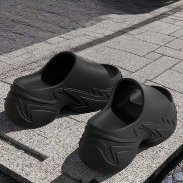 Women's 9cm Platform Comfy Non-Tiring Solid Color Fashion Outdoor Y2K Hollow-Out Beach/Home/Office Slides, Summer
