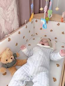 1件装 INS 无缝婴儿床护栏，新生儿安全围栏柔软毛绒垫防撞防摔婴儿床安全护栏 - 彩色 - 查看 11