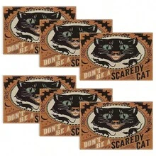 Set de 4/6/12 manteles individuales - Diseño de calabaza de horror, bruja y murciélago - Manteles individuales impresos creativos, resistentes al calor, decoración de mesa de cocina y comedor para Halloween, decoración de habitación, ajuste de mesa para fiestas festivas, aumenta el ambiente festivo