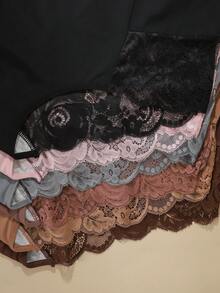 6件大码女式蕾丝拼接性感比基尼内裤