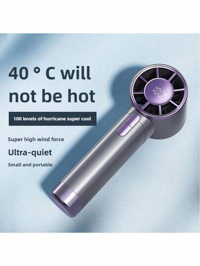100-Level Adjustable High-Speed Portable Handheld Turbo Fan, USB Rechargeable Mini Fan, Super Long Battery Life