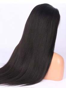 Yaki 直发 13x4 透明蕾丝假发 真人发和合成发 预拔巴西发 自然色 150% 密度