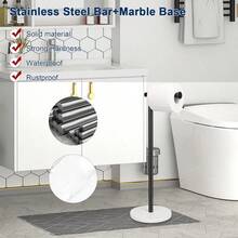 DSGSGSRSD Bath Toilet Paper Holder Stand- Modern Tissue Roll Holder Standing With Balanced Base, Rustproof Toilet Roll Holder For Bathroom/Kitchen Countertop (Matte Black, Metal Base) - Matte Black - View 5