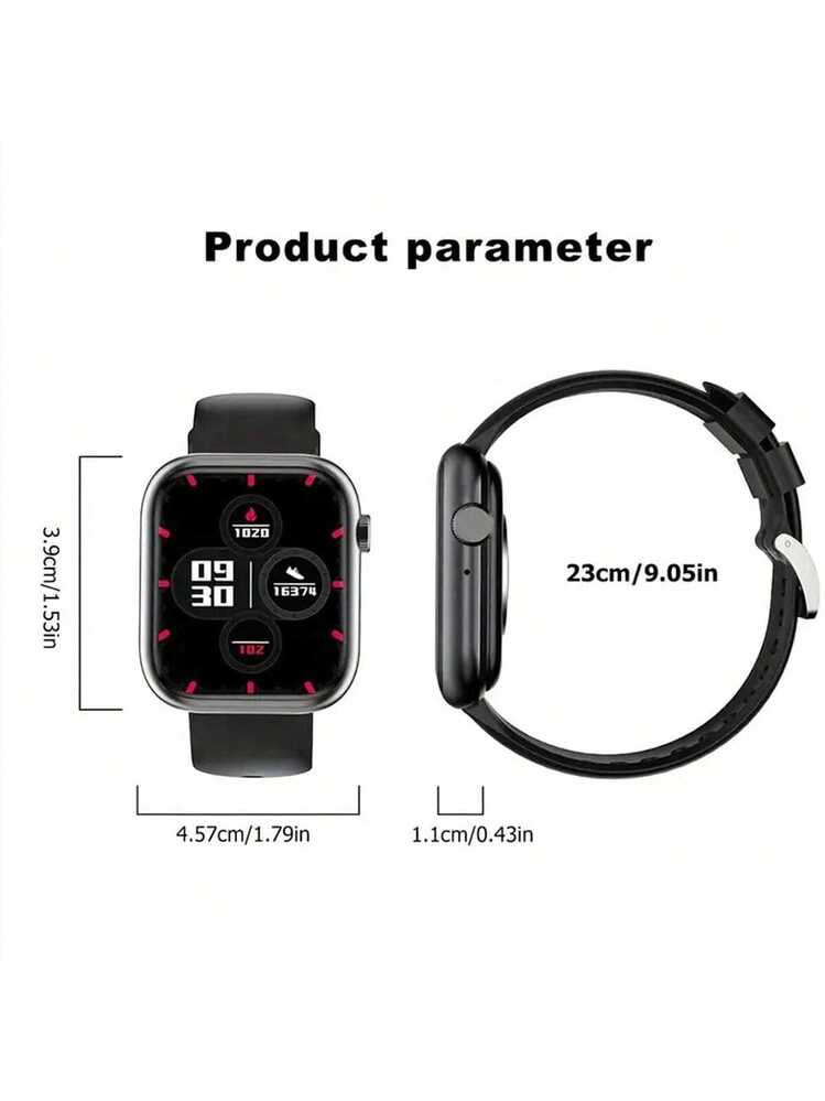 Vtkp Orologio da polso da uomo, 2,1, HD, con chiamata Bluetooth, sport, podometro sonno, cardiofrequenzimetro, orologio intelligente impermeabile IP68 per Android/iOS